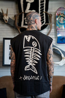 Robe sans manches sleeveless fish bone à motif arête de poisson, vue de dos